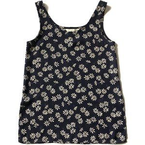 Express Navy Blue Daisy Tank Top